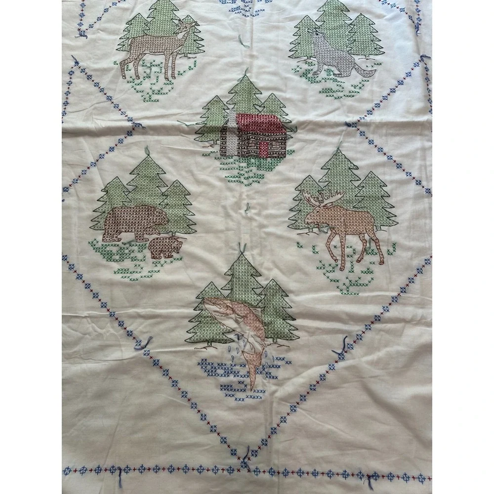 Jack Dempsey Great Outdoors‎ Fox White Lap Boy Cabin Quilt 58'' x 38''